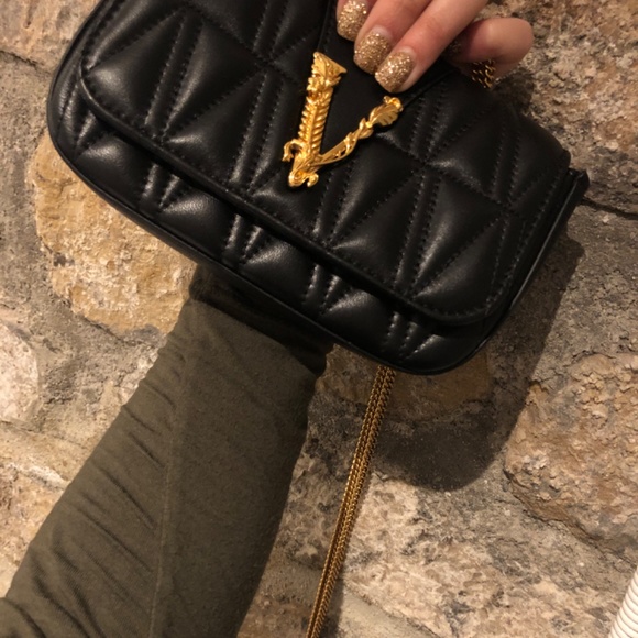 Versace Virtus Quilted Medallion Shoulder Bag - Picture 12 of 14